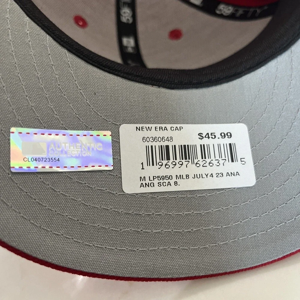 Los Angeles Angels 4th July Flag Hat USA Side Patch New Era 59FIFTY Sz 8 NWT